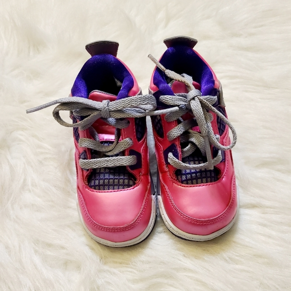 Rare Air Jordan 4 retro pink foil toddler girls shoes size 5c like new
